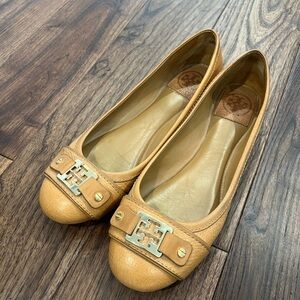 Tory Burch Tan Leather Ballet Flats
